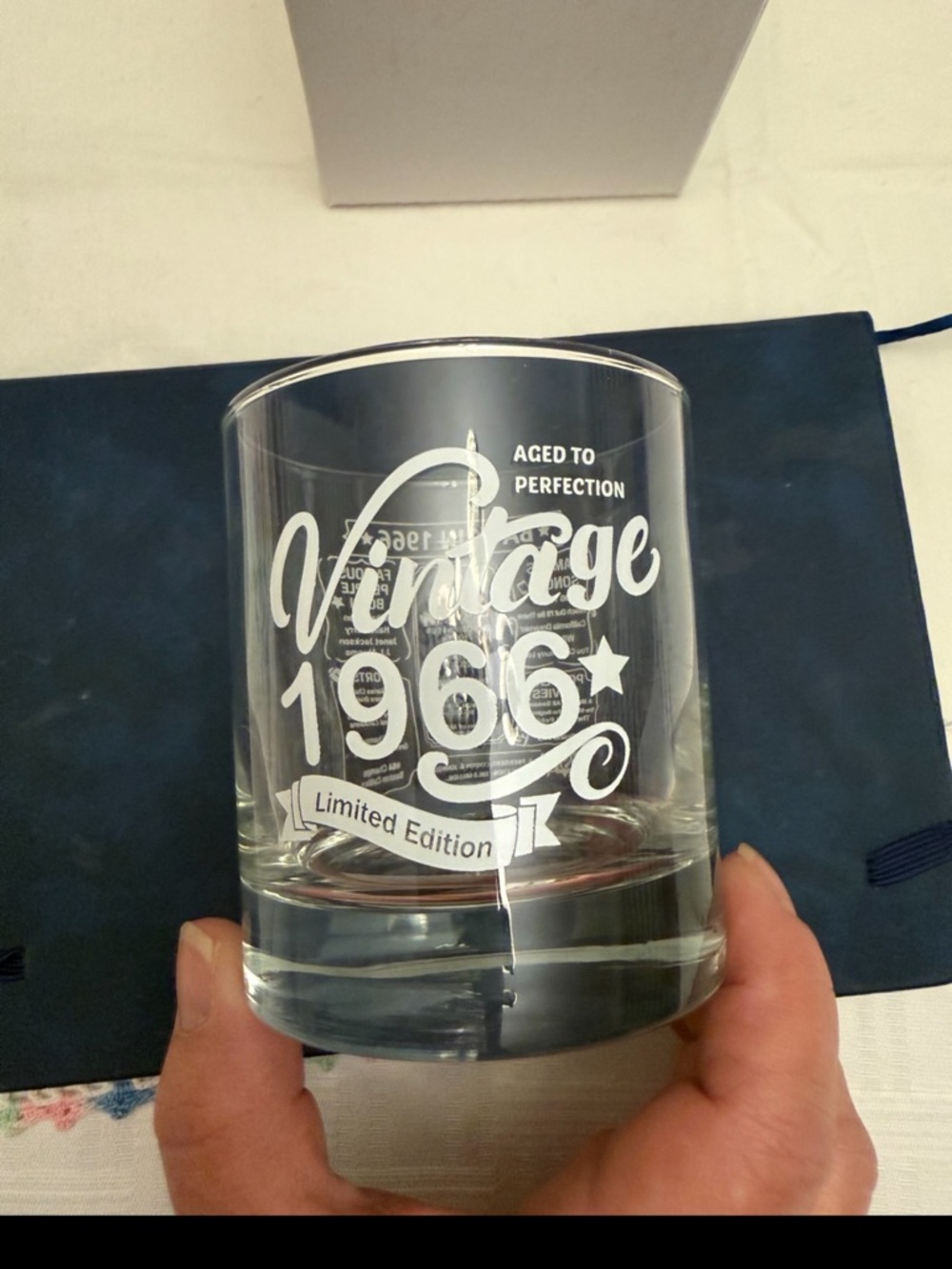 NEW 60th Birthday Whiskey Glass “Vintage 1966”